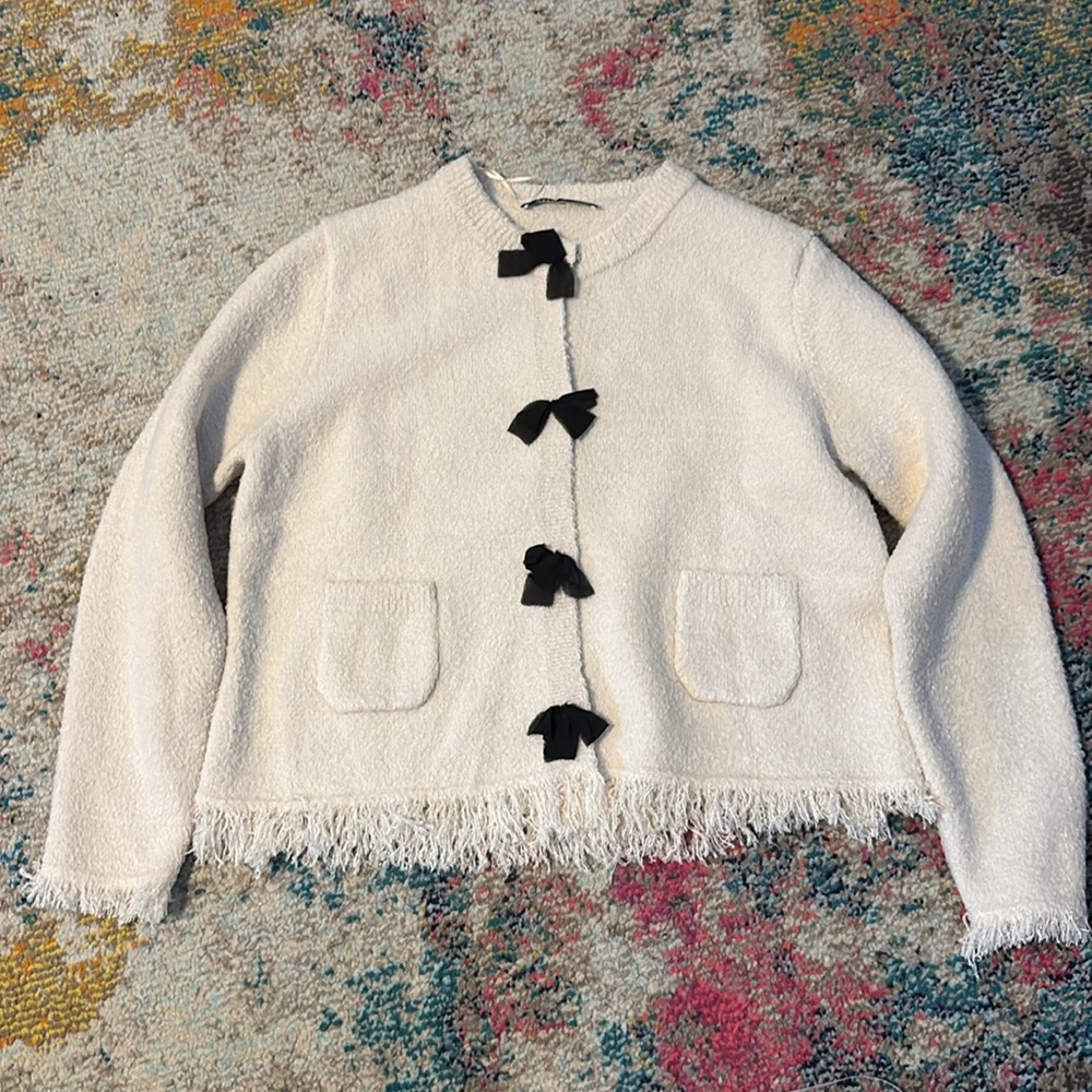 Zara Cream Blazer with Black Accents - Picture 3 of 6